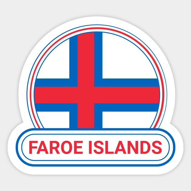 Faroe Islands Country Badge - Faroe Islands Flag Sticker by Yesteeyear